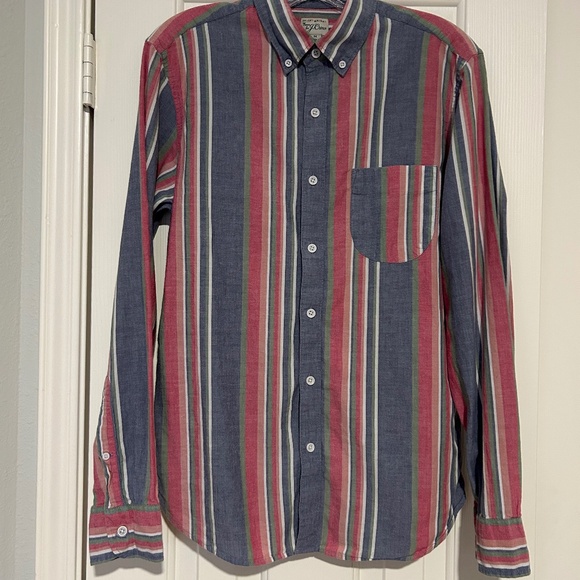 J. Crew Indian Madras Striped Slim Fit Shirt for Men Size M Preppy ~ Classic! - Picture 2 of 4